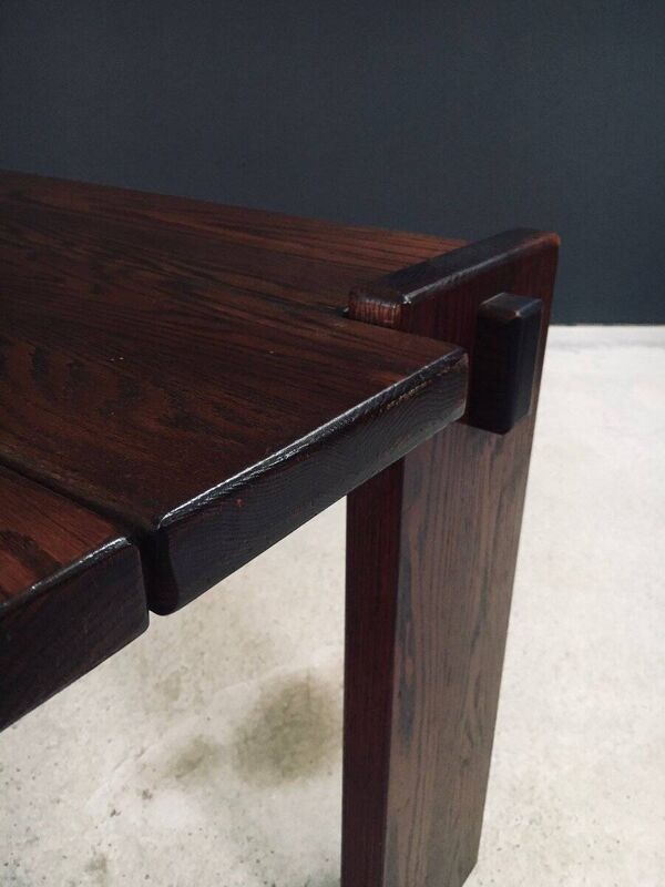 Constructivist Oak Dining Table, Belgium, 1960s