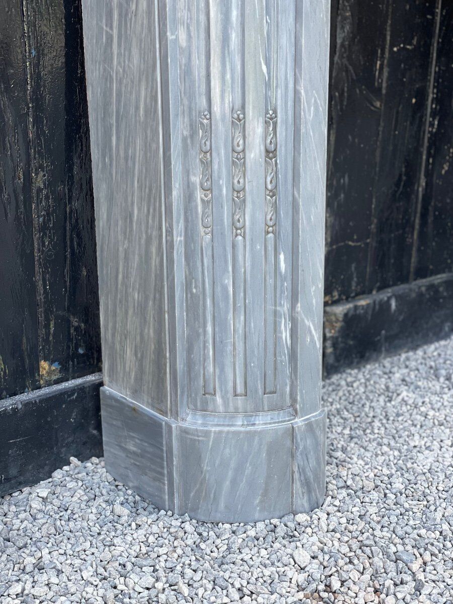 Louis XVI style fireplace in Turquin blue marble circa 1900
