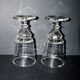 Lot de 2 verres à Absinthe en verre moulé vintage H16.5cm