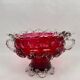 Raspberry red glass jardinière, taste of Auguste Jean or Legras.