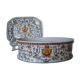 Hand-painted Toussi Court plate or tray and planter set