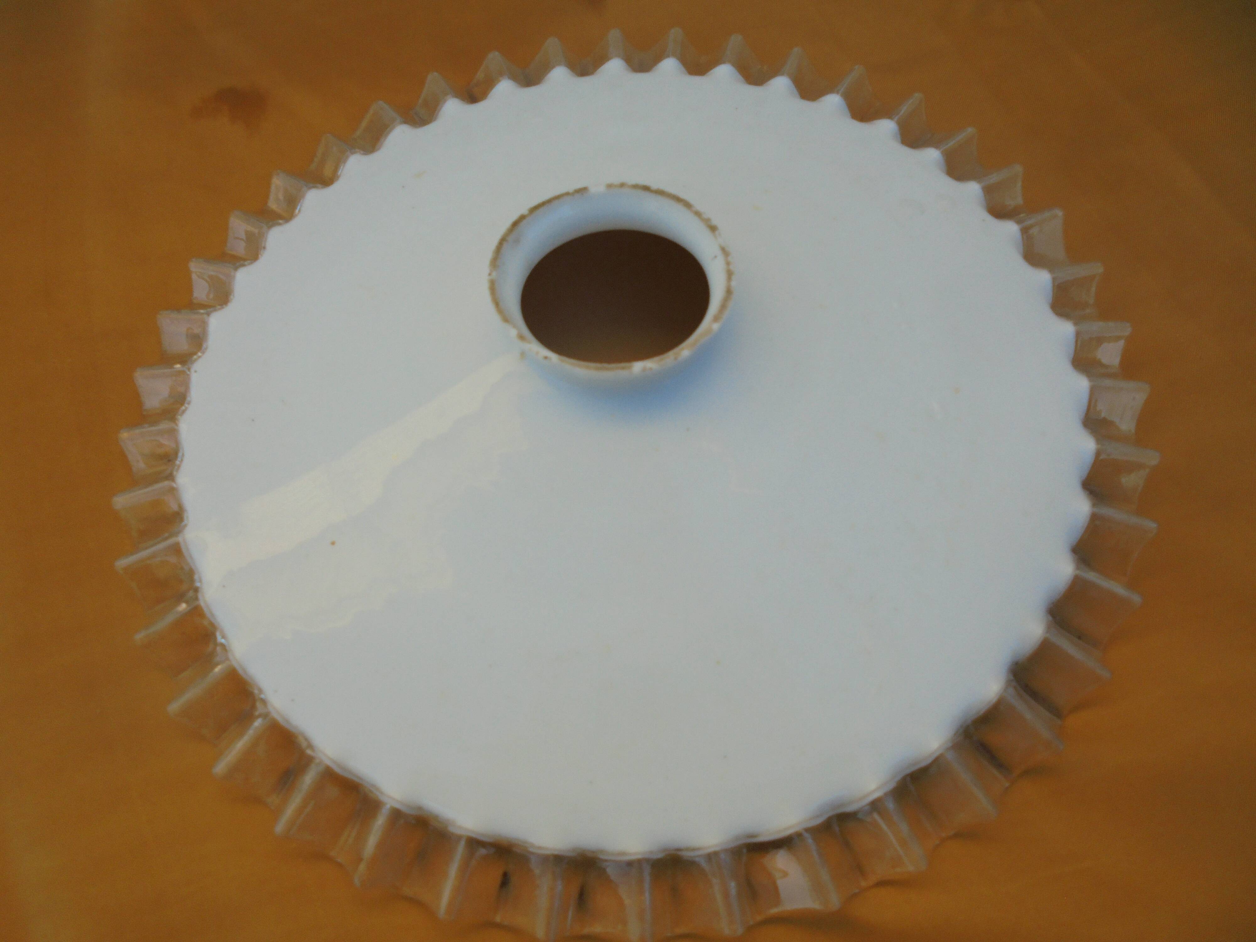 Scalloped opaline lampshade