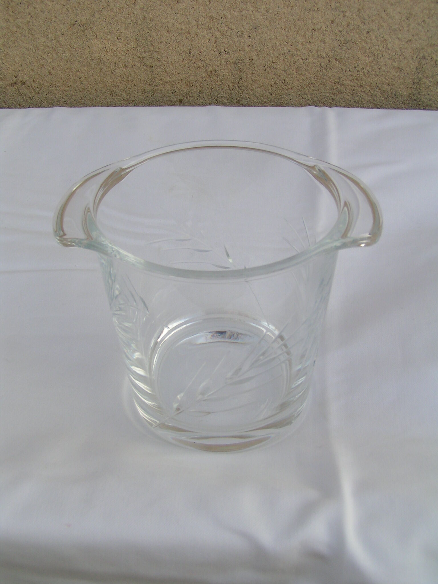 Ice bucket or crystal ice cubes cut cob