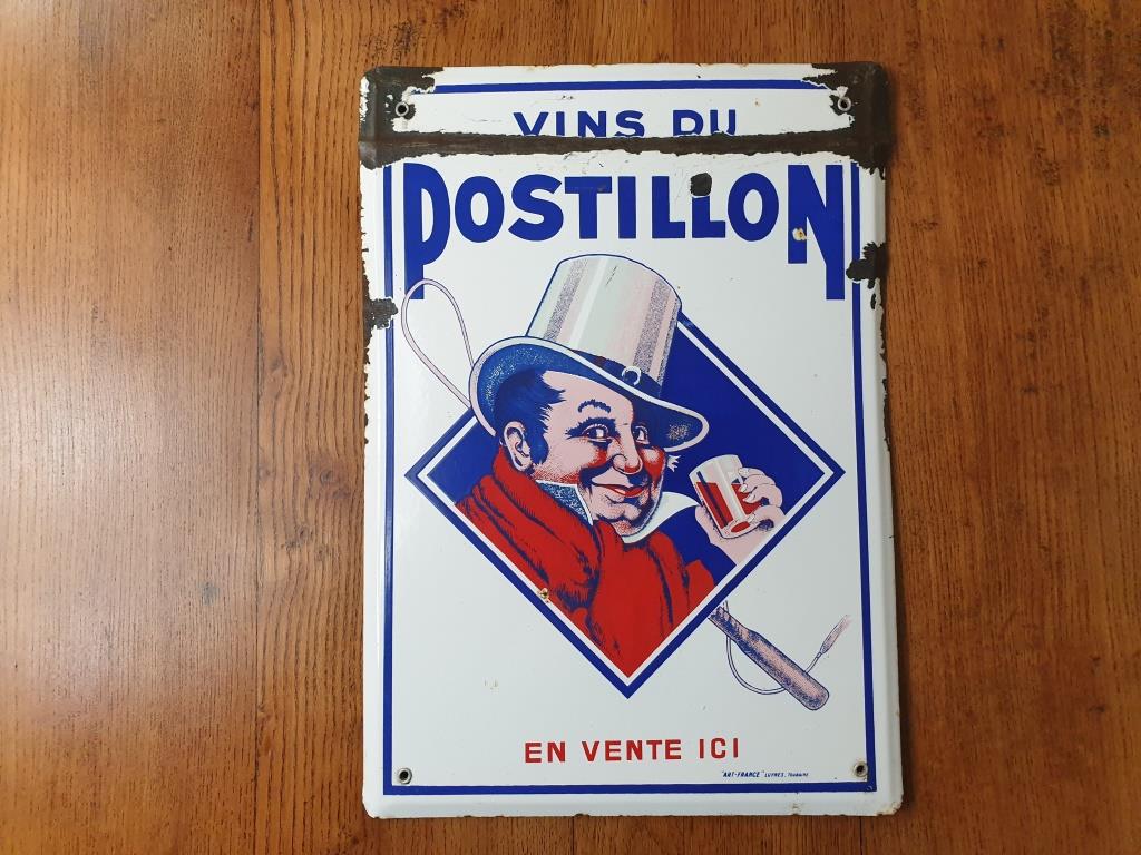 Enamelled plate wines of postillon