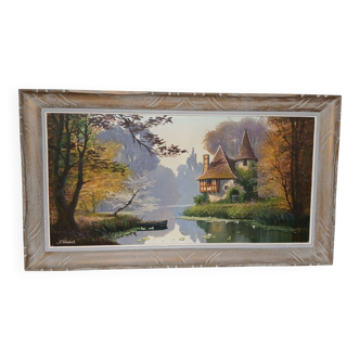 Tableau paysage R. Lambert