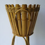 Pot door in rattan and vintage bamboo