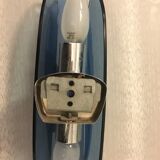Lustre et applique en verre bleu