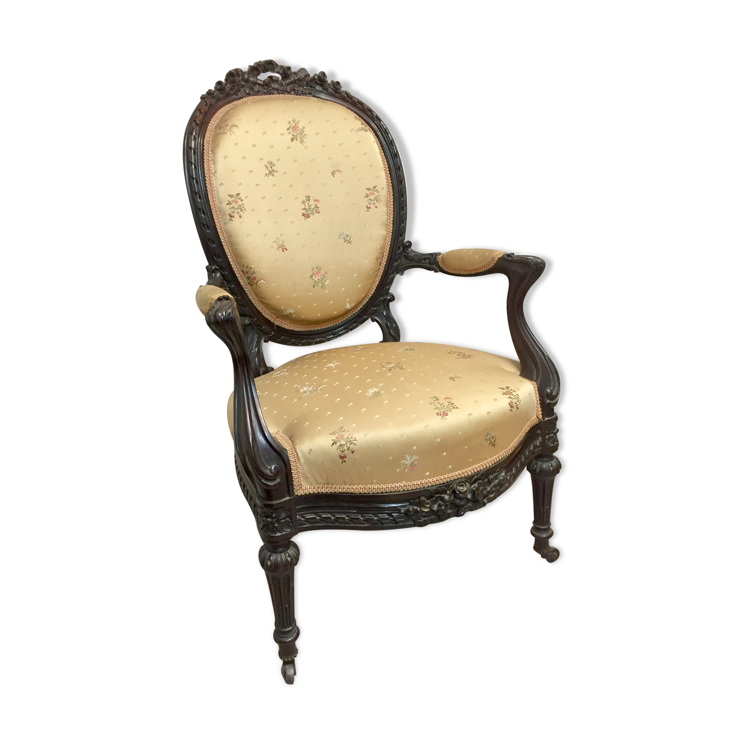 Fauteuil médaillon style Louis XV 19ème