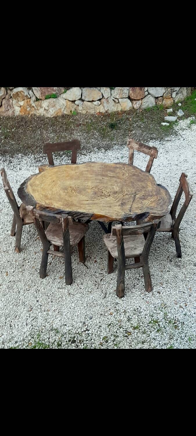 Former brutalist trompe l'oeil concrete garden furniture 1950