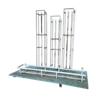 4 art deco wrought iron plant holders
