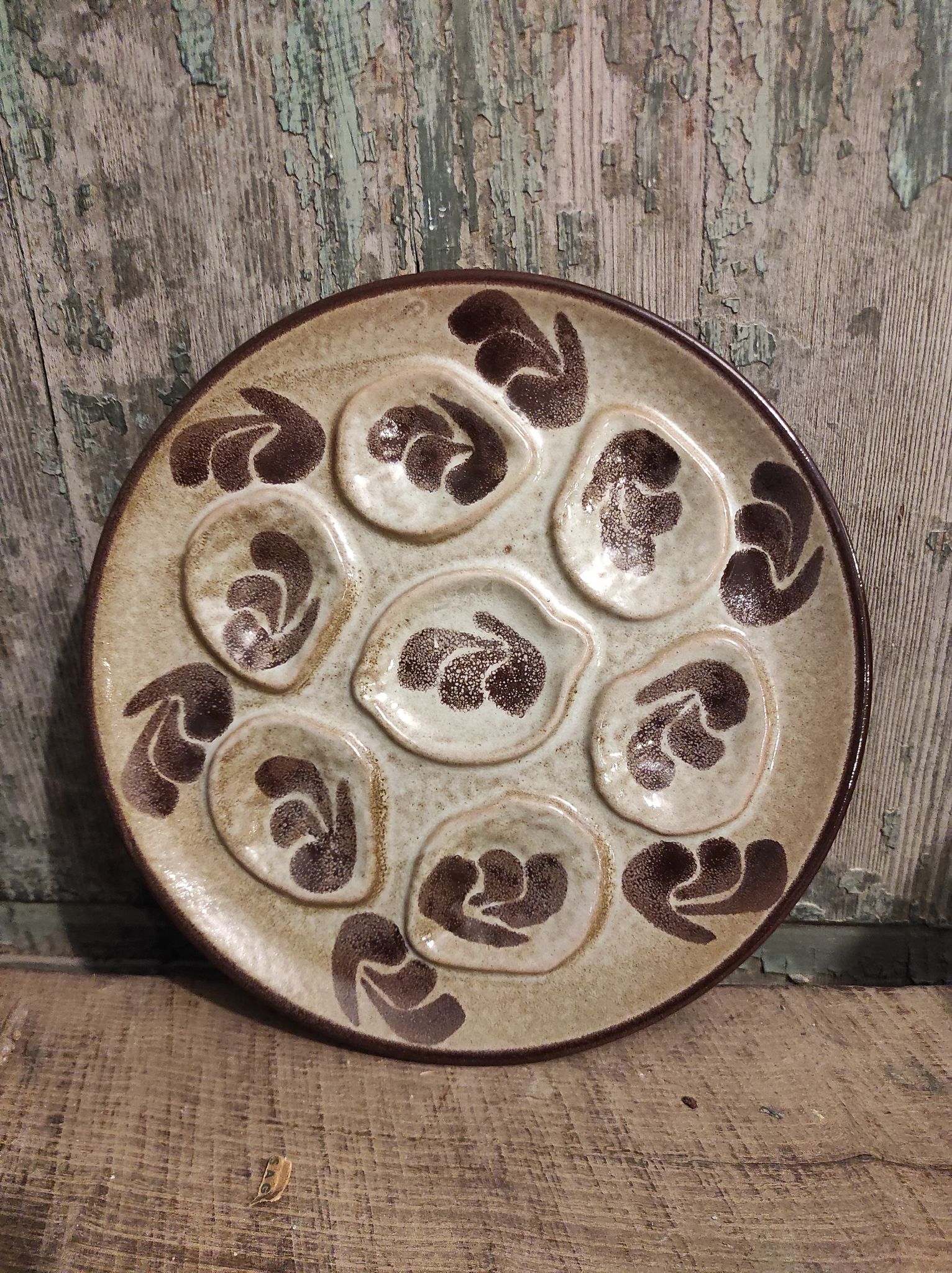 Assiette à huîtres vintage française de Pornic