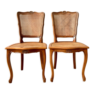 Paire de chaises cannées
