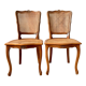 Pair of Louis XV style beech tanned chairs with shell pattern