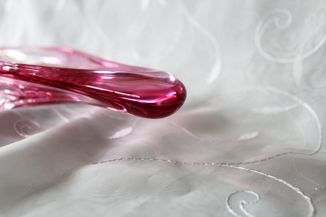 Coupe Val Saint Lambert VSL rose Belgique vide poche