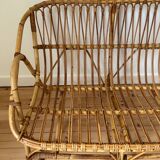 Vintage rattan bench