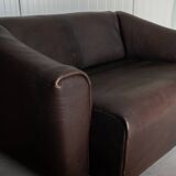 Vintage DS-47 Two-Seater Sofa by De Sede, Neck Leather Extendable Seat 1970