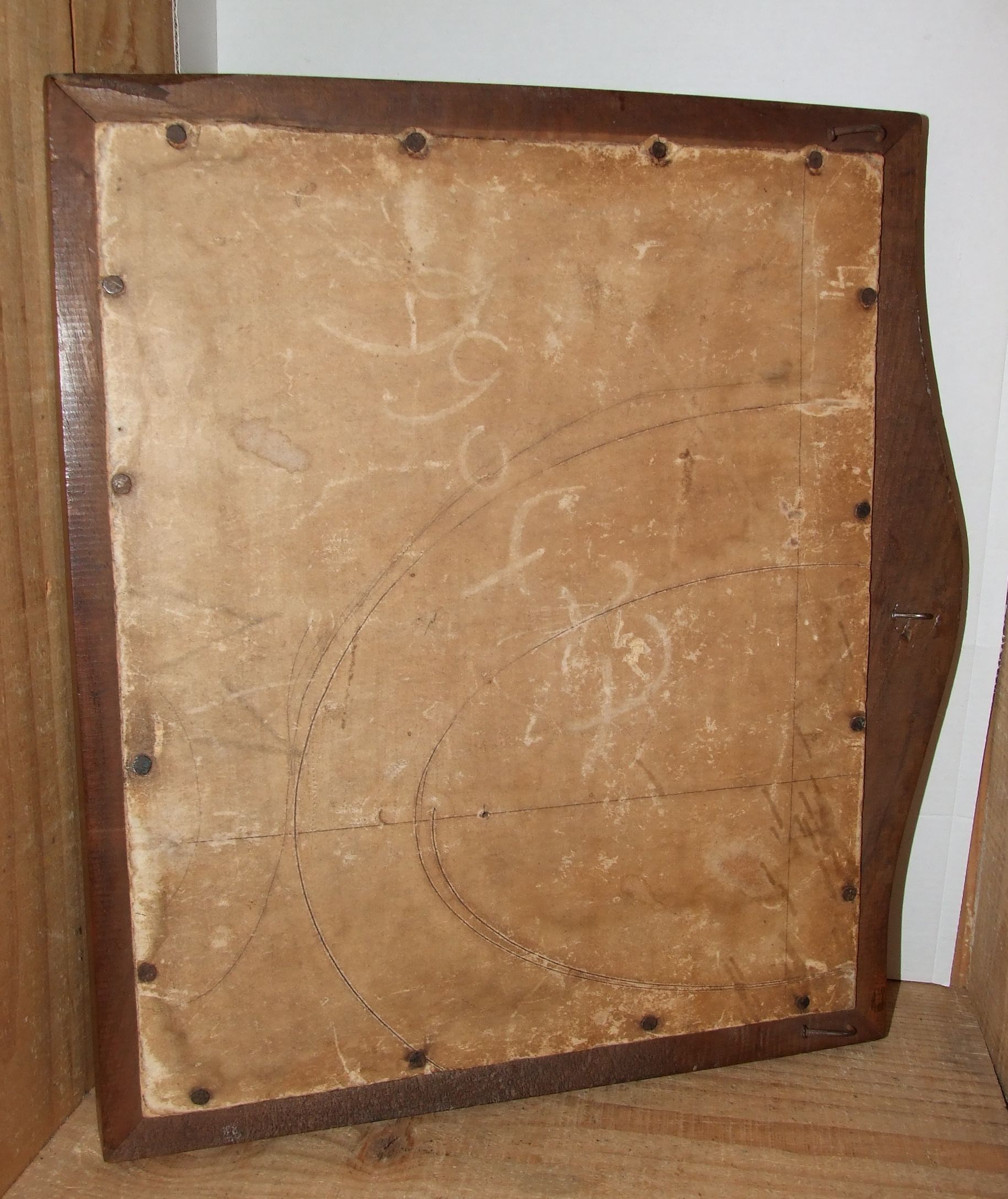 Ancient mirror bevelled wooden frame