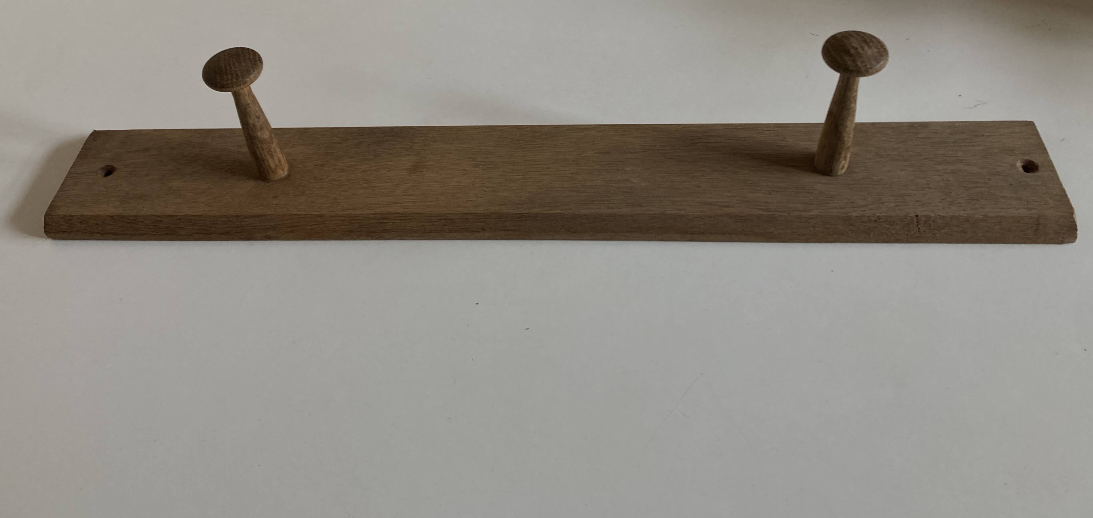 Modernist oak wall-mounted coat rack L53.5cm