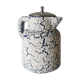Cracked and enamelled ceramic teapot