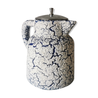 Cracked and enamelled ceramic teapot