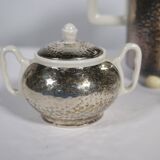 Service à thé Art déco par Hutschenreuther avec placage en argent WMF, années 1930