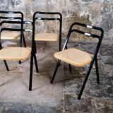 Series of 4 cane chairs by Giorgio Cattelan for Cidue,