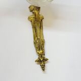 2 19th Century Gilt Bronze Wall Sconces with Molded Glass Globes in the Shape of