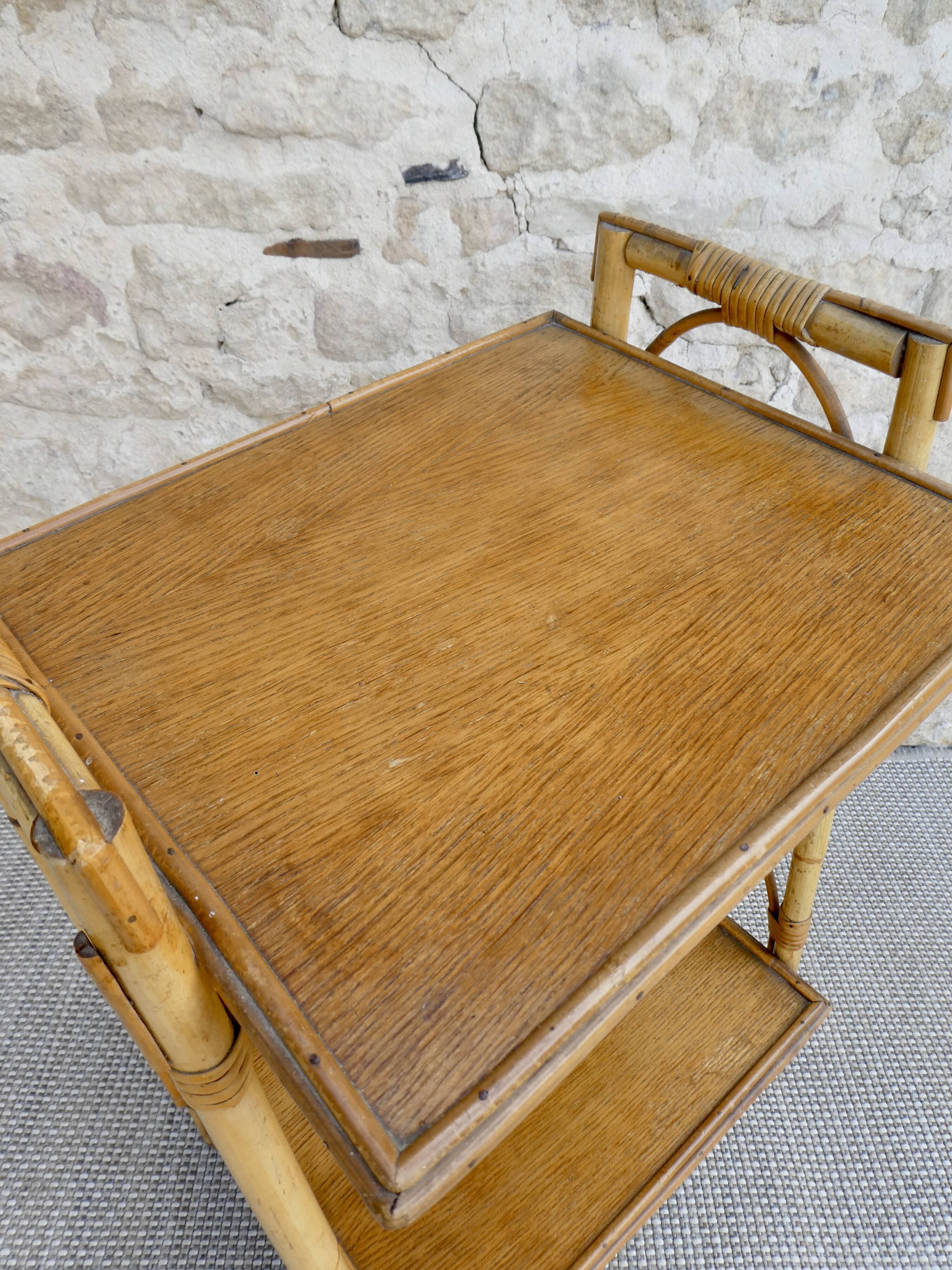 Rattan bedside table, 60s