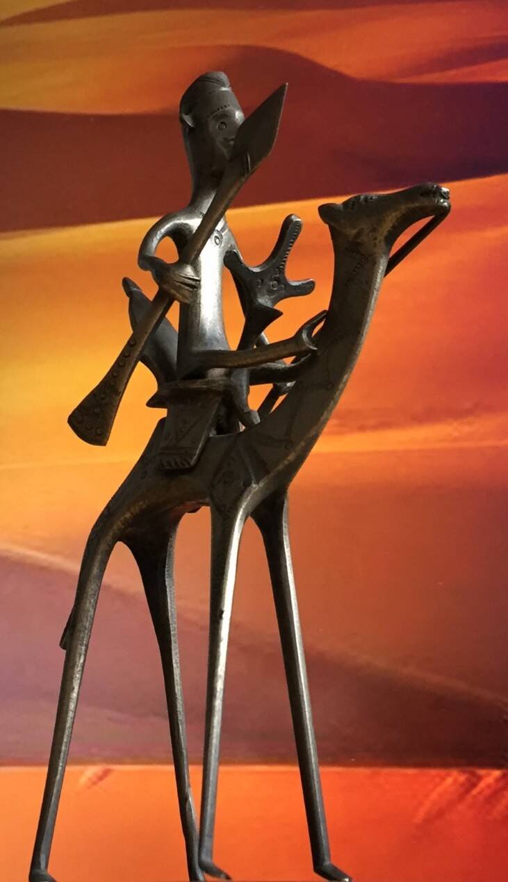 Statuette of a camel driver on his mount - Algeria - 1950s