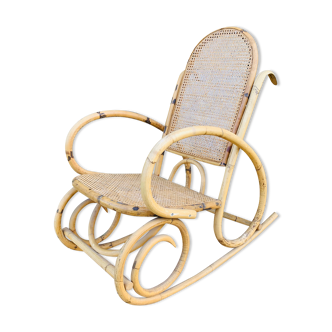 Rocking-chair en rotin modèle adulte