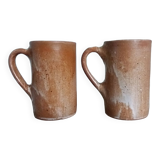 Enamelled stoneware mugs