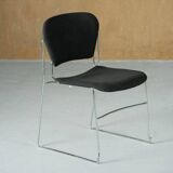 Black chair with metal frame by Perry, UK, 1990s
