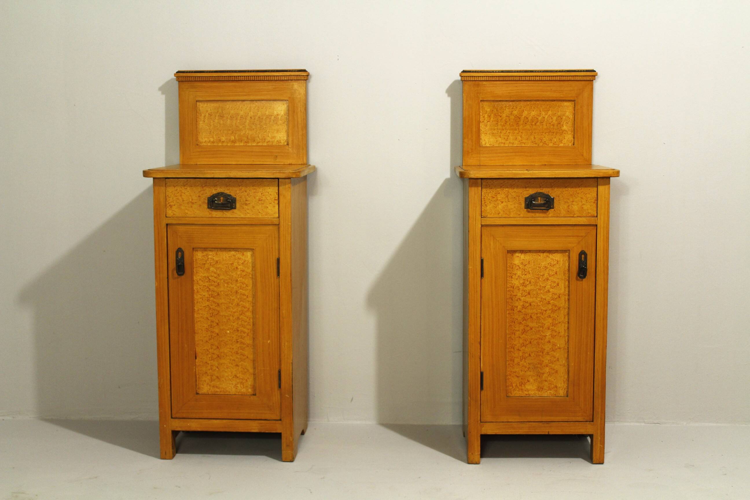 Pair of Bedside Tables. Folk art, Bohemia 1920