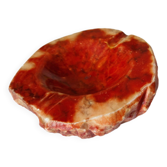 Vintage ashtray / pocket in red alabaster by Romano Bianchi, Italy 1960