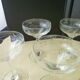 Set de 6 coupes à champagne en verre meulé Vintage