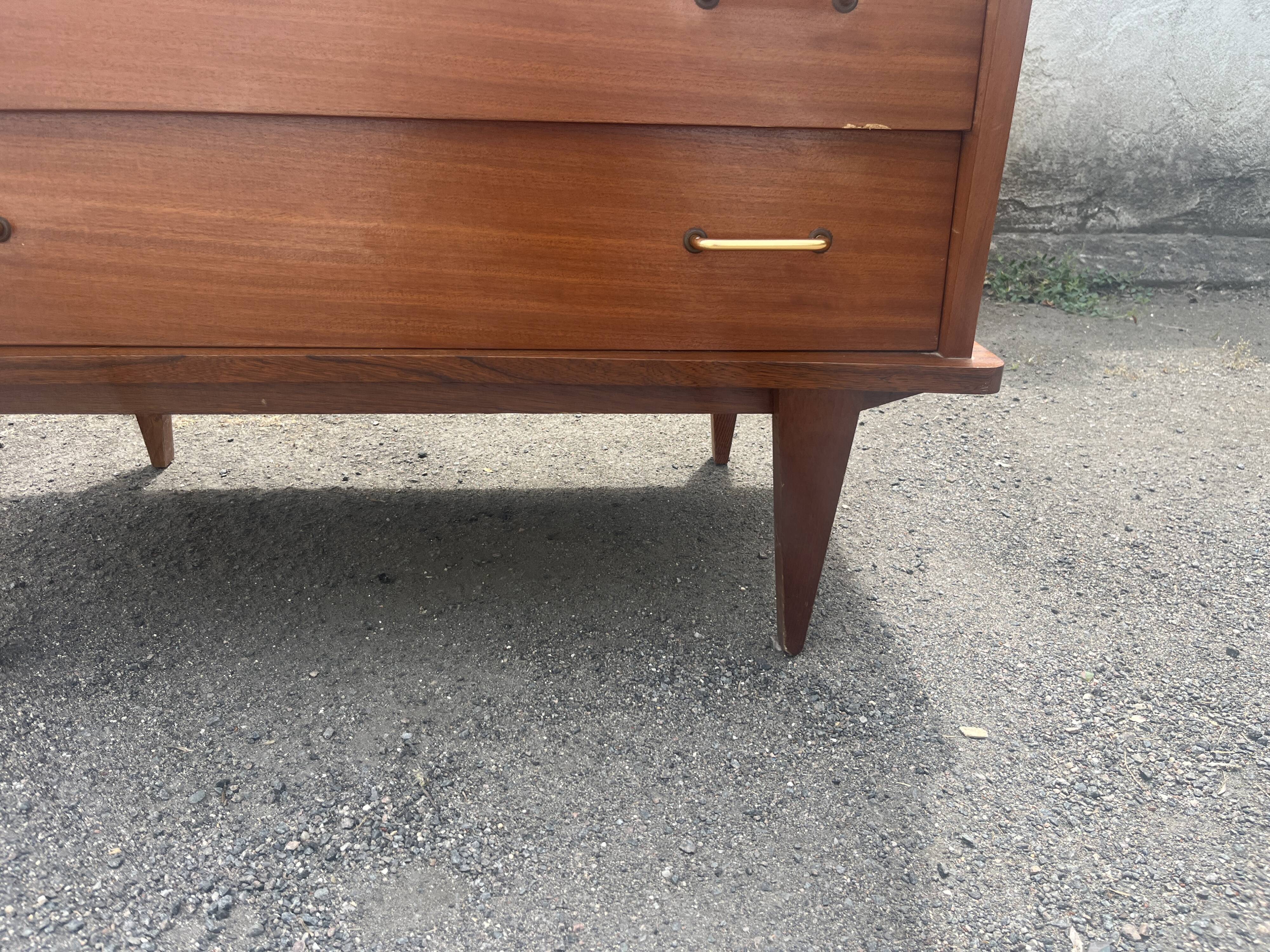 Commode vintage 3 tiroirs poignées années 60