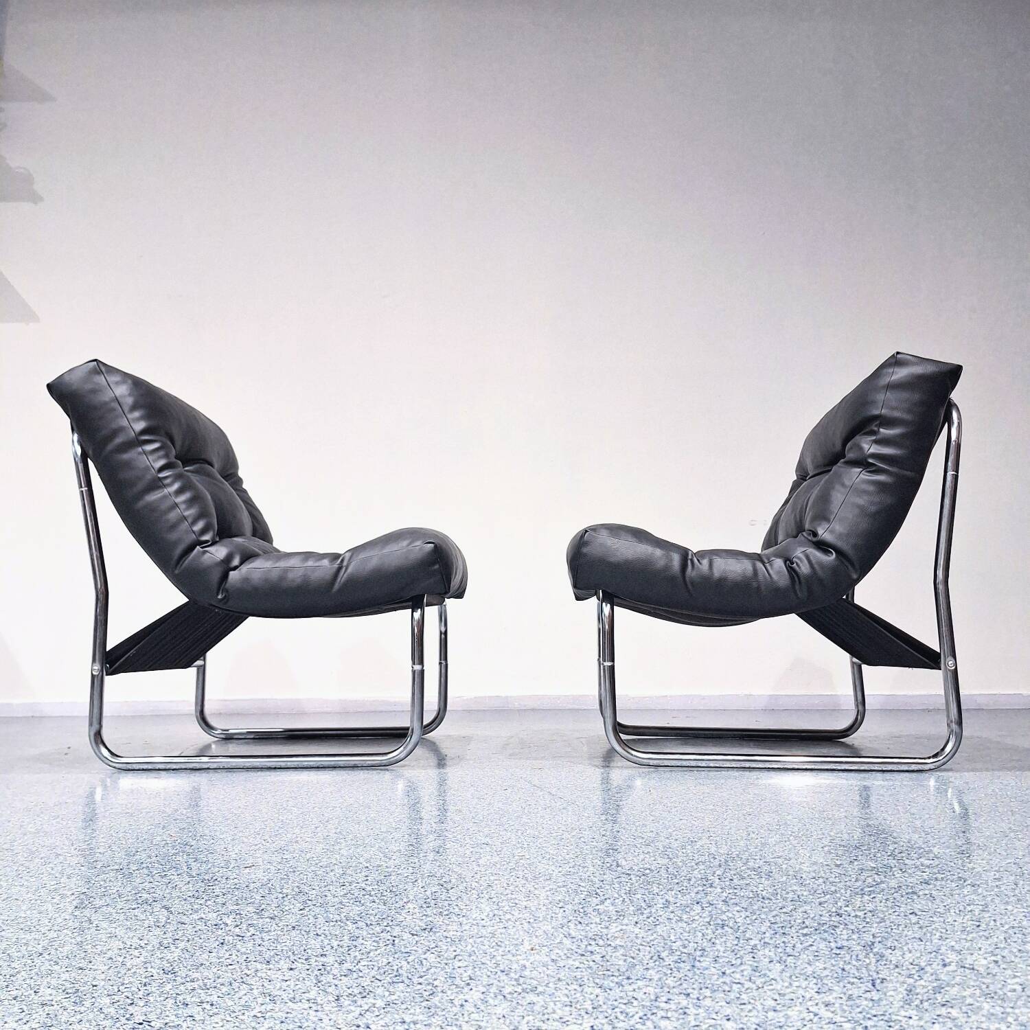 A pair of 1980s Pixi armchairs designed by Gillis Lundgren for