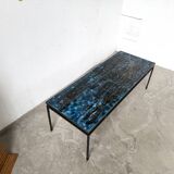 Metal and ceramic coffee table by J. Belarti, circa 1970