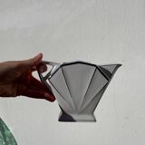 Art Deco teapot, 1930s, white and silver porcelain