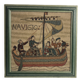Tapisserie reproduction Bayeux encadrement XXème