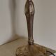Lamp with a 19th-century chiseled bronze base and antique glass shade