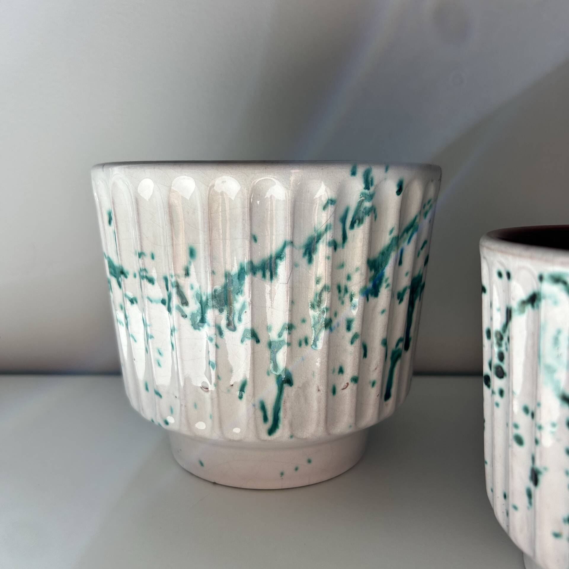 Ensemble de 2 cache pots décor Pollock