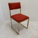 6 chaises métal doré années 70s