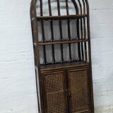 Rattan and cane shelf