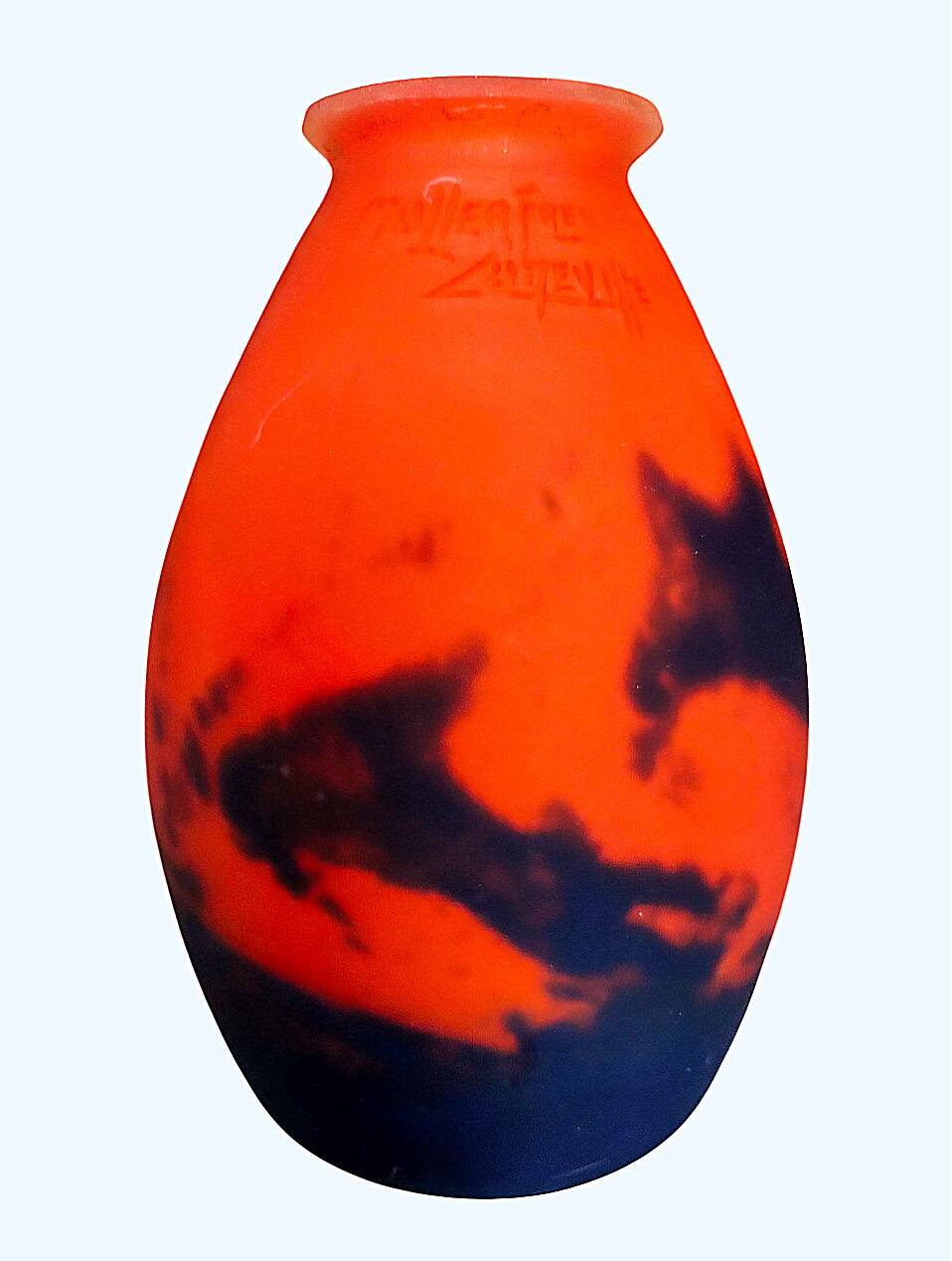 GRAND lampshade "Tulip" in glass paste signed MULLER FRÈRES LUNÉVILLE