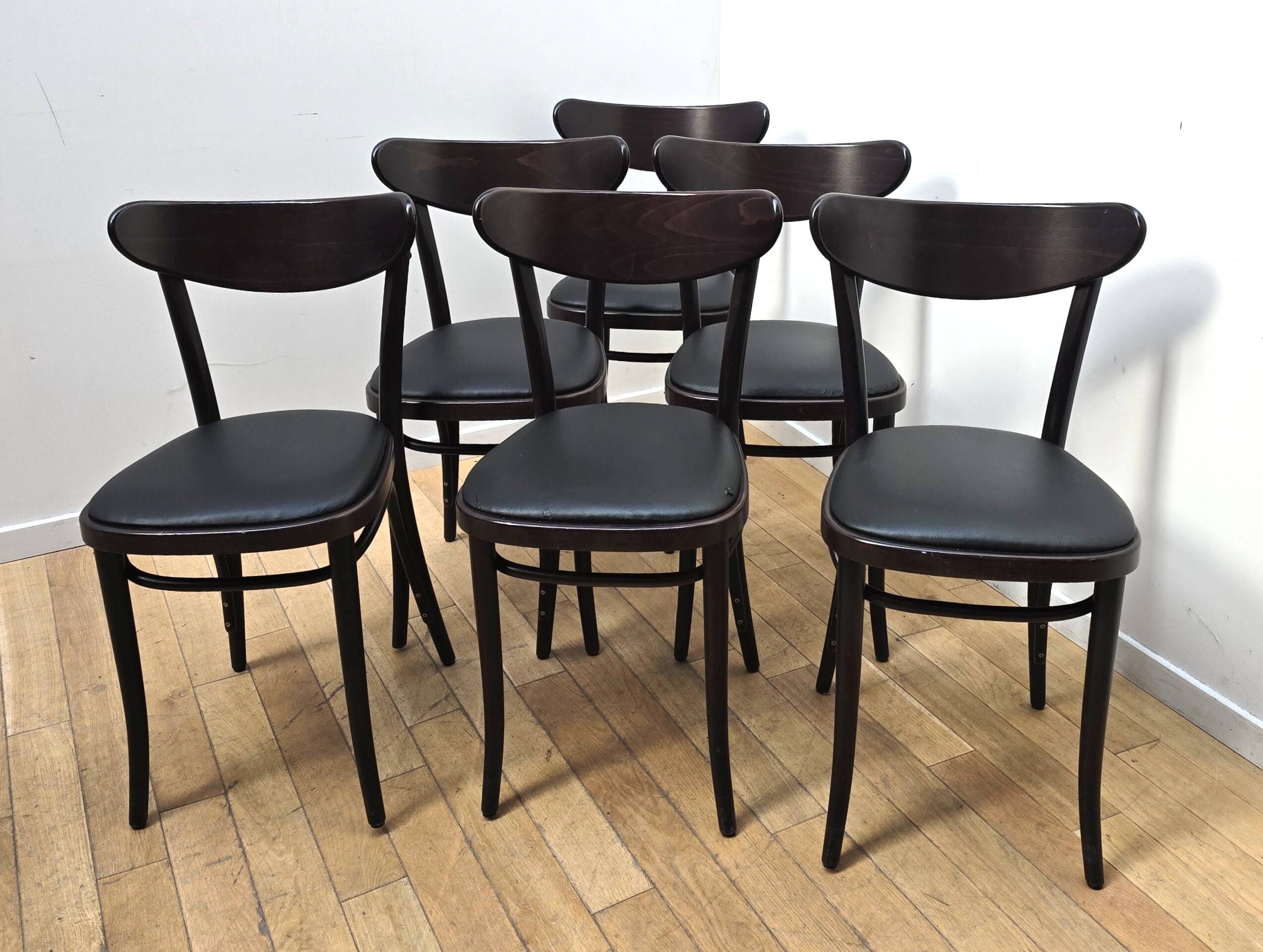 Set of 6 Banana bistro chairs, TON