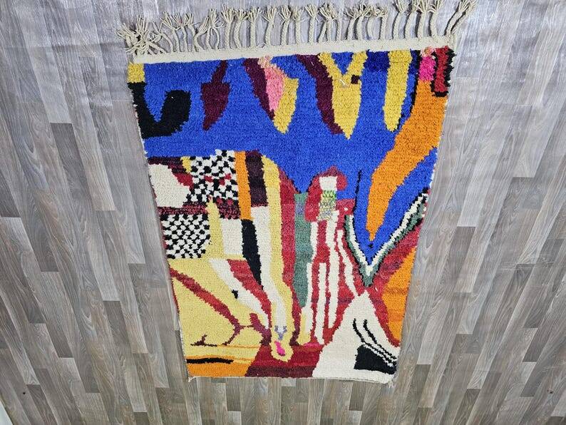 Elegant, colorful Berber rug, 150/250cm