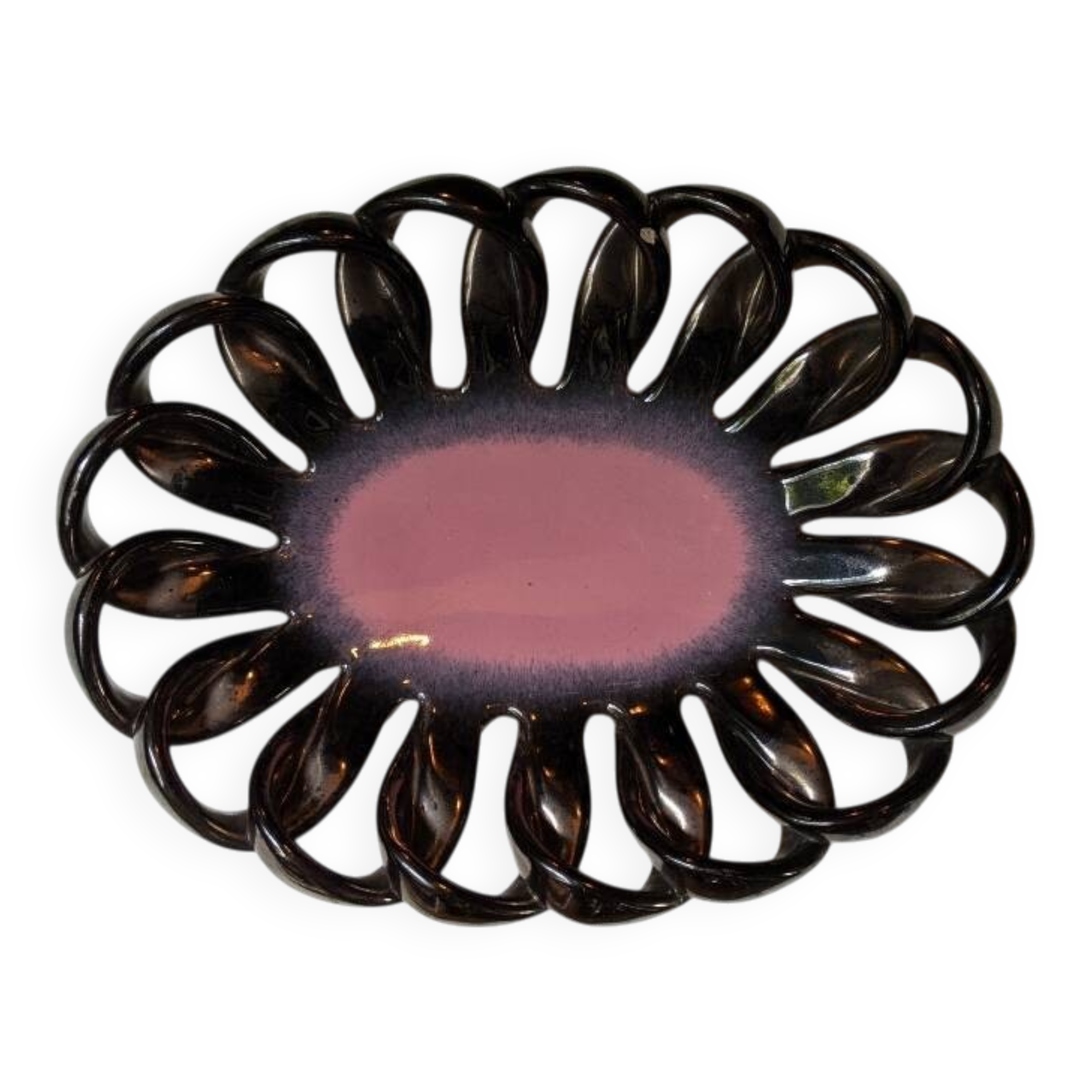 Handcrafted ceramic fruit bowl, vintage, contemporary design, 20th century