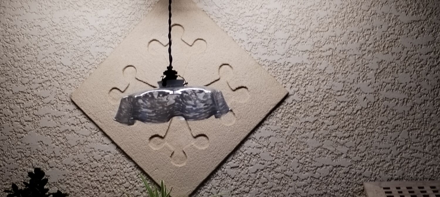 Clichy white glass portable lamp