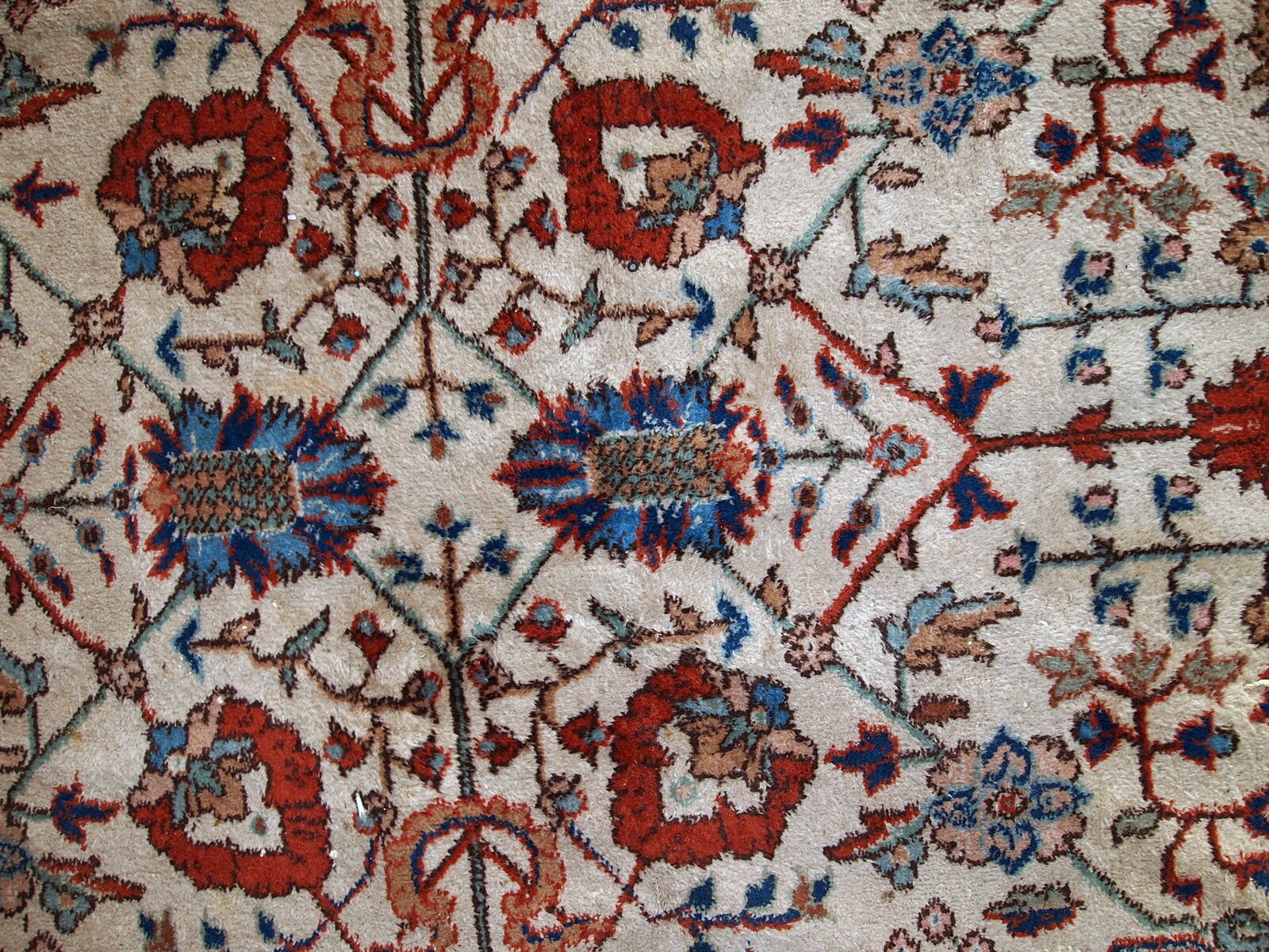Carpet vintage Persian Mashad done hand 210x334cm 1950 s